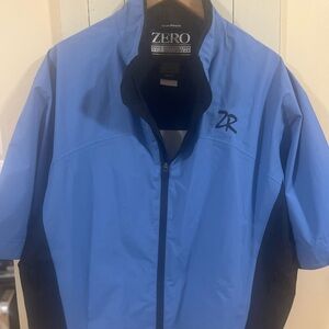 Zero Restrictions Golf Outerwear Men’s Blue and Black Windbreaker